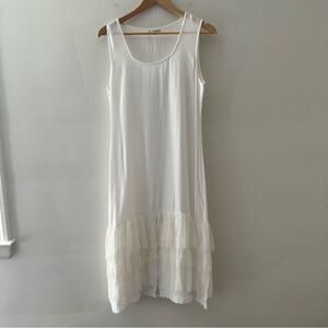 Nataya Dress White Tiered Tulle Eyelet Sleeveless Size Medium Romantic Bridal